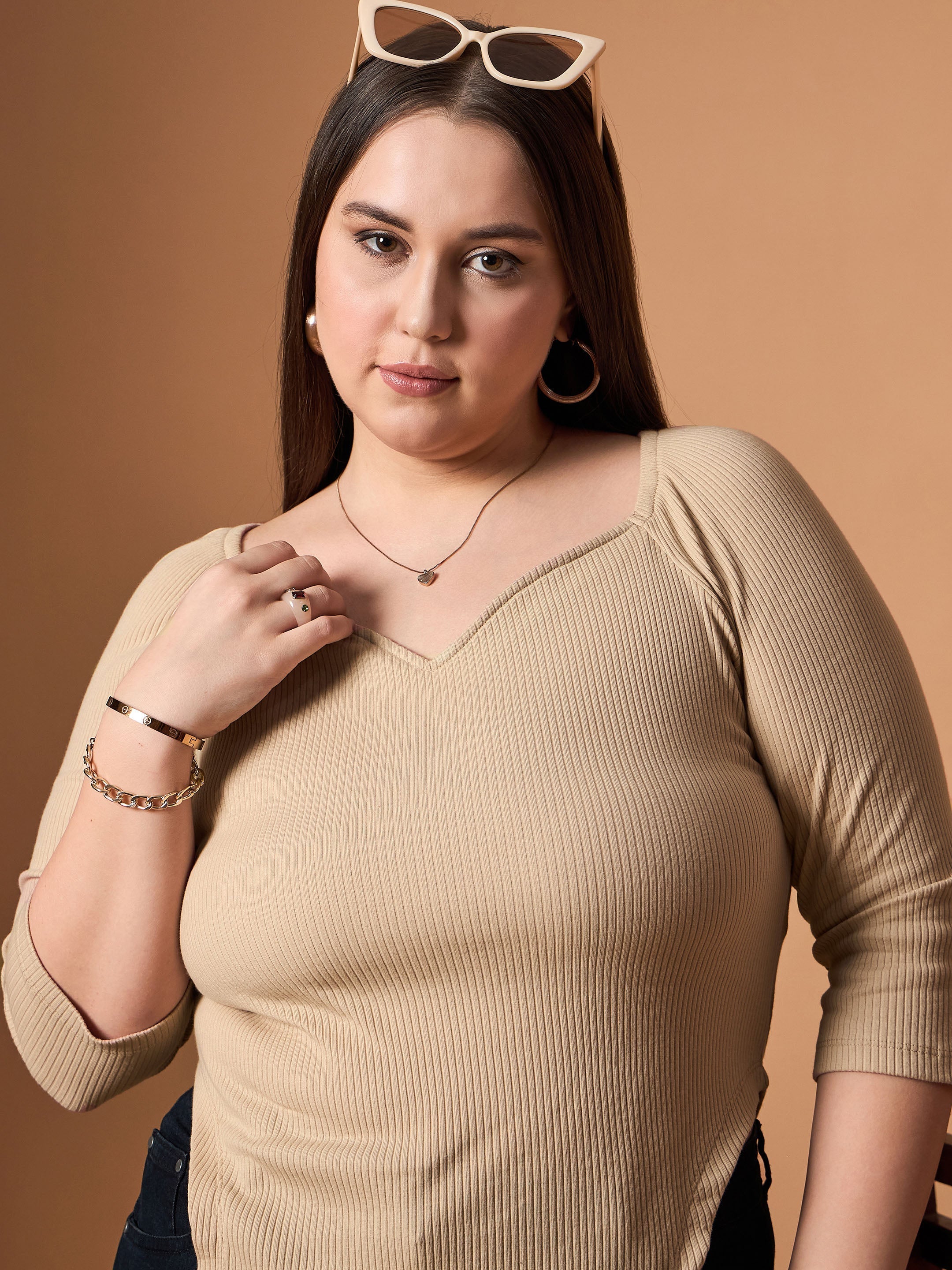 Women's Beige Rib Top - Sassafras