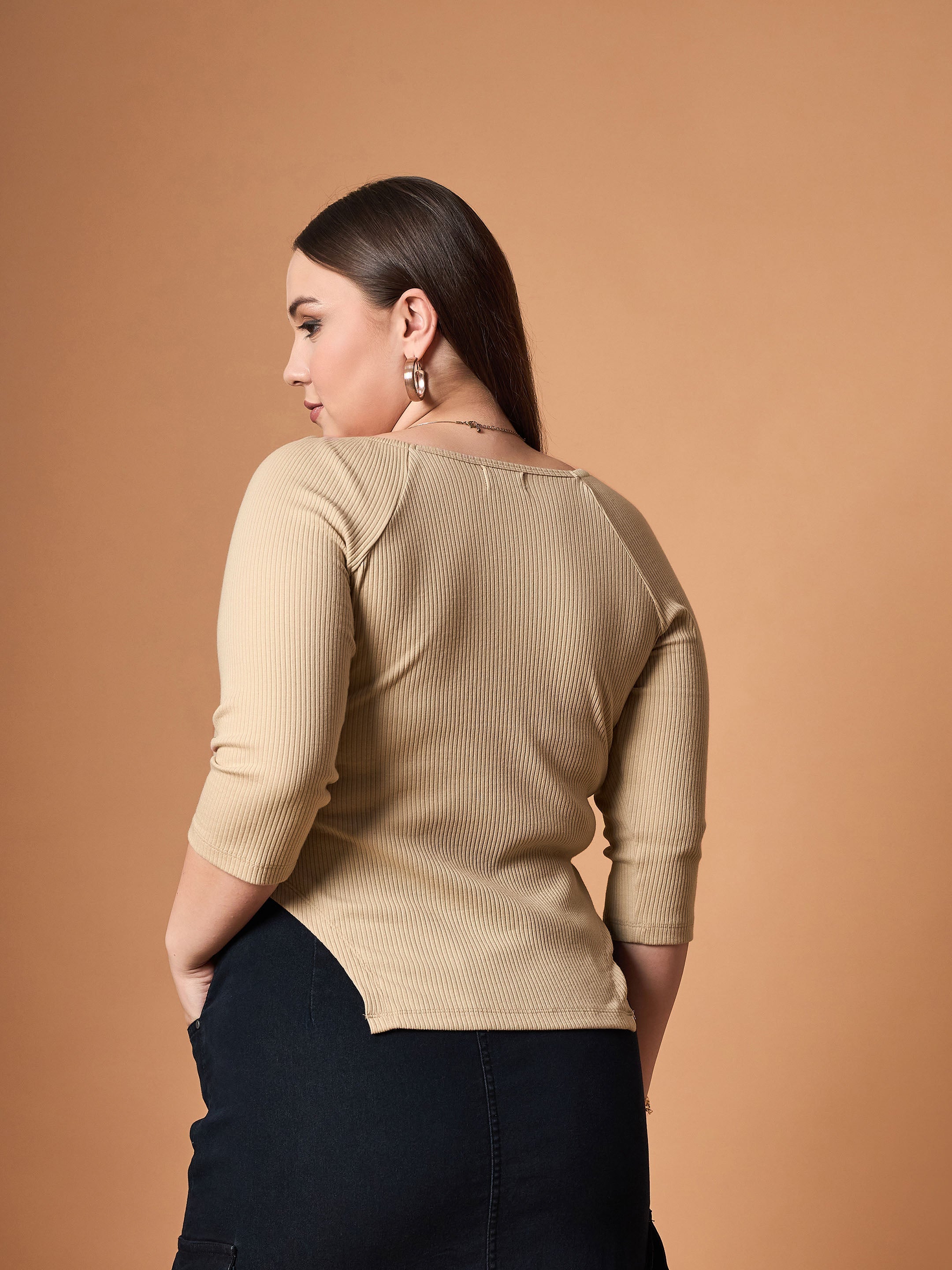 Women's Beige Rib Top - Sassafras