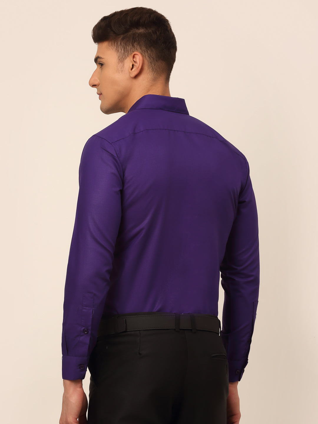 Men's Purple Formal Solid Shirts - Taantav