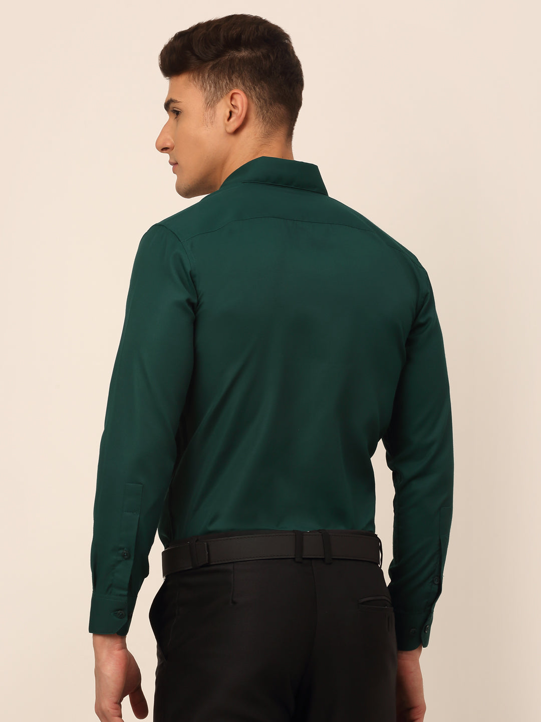 Men's Green Formal Solid Shirts - Taantav