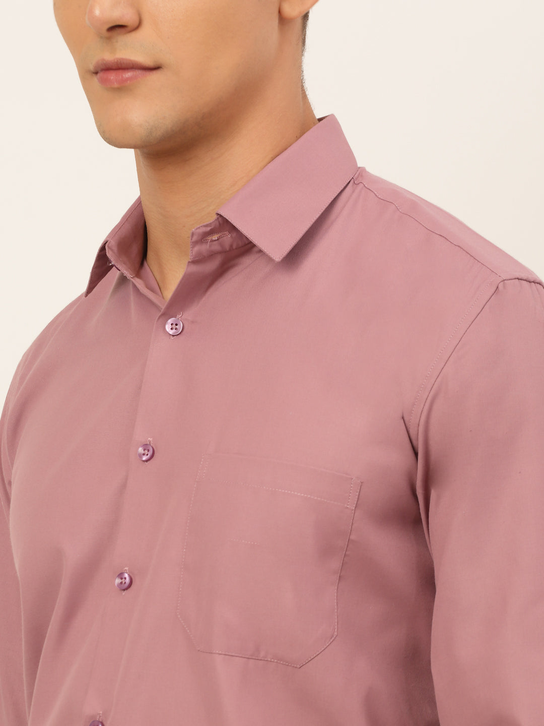 Men's Magenta Pink Formal Solid Shirts - Taantav