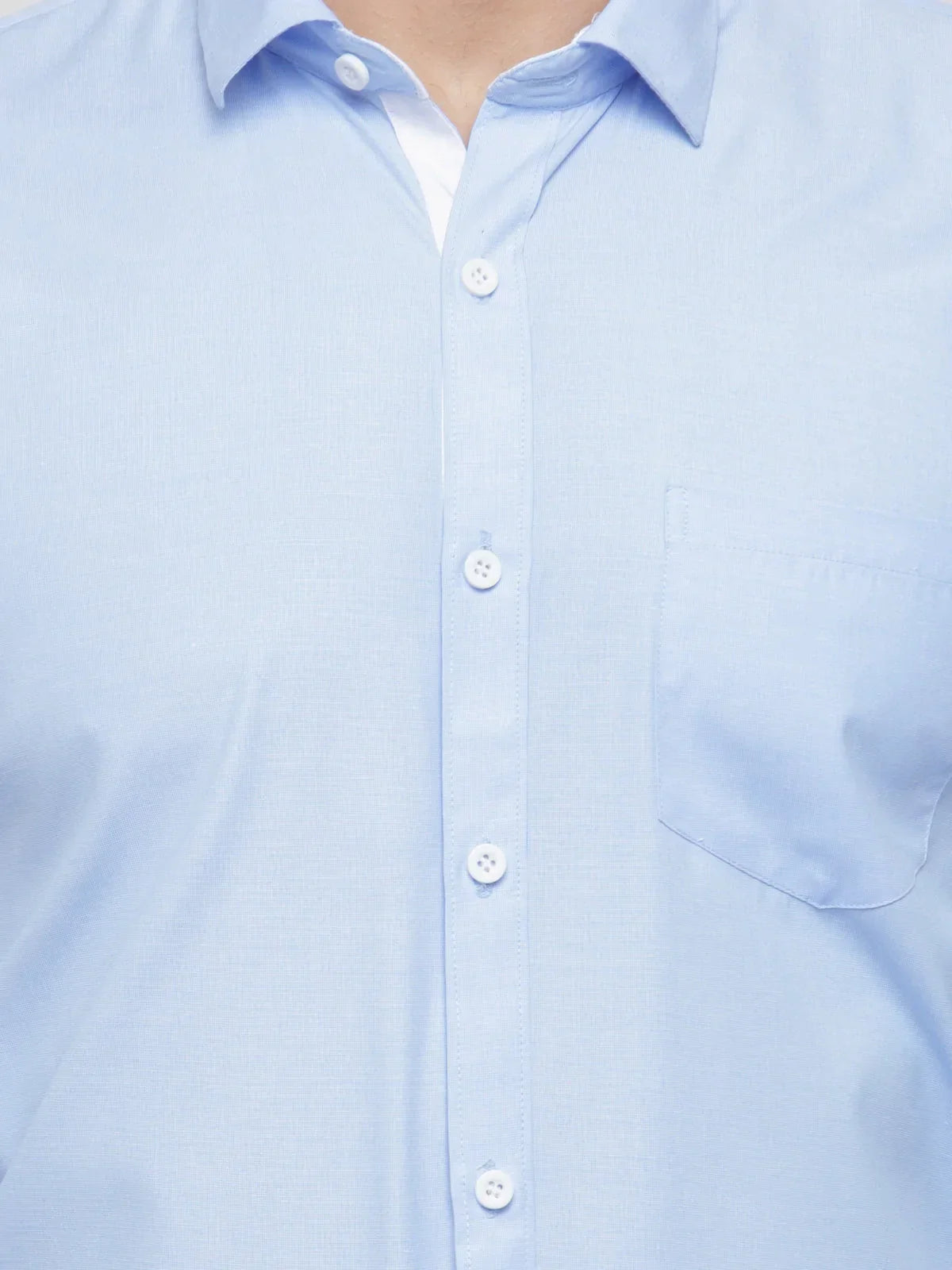 Men's Blue Formal Shirt with white detailing - Taantav