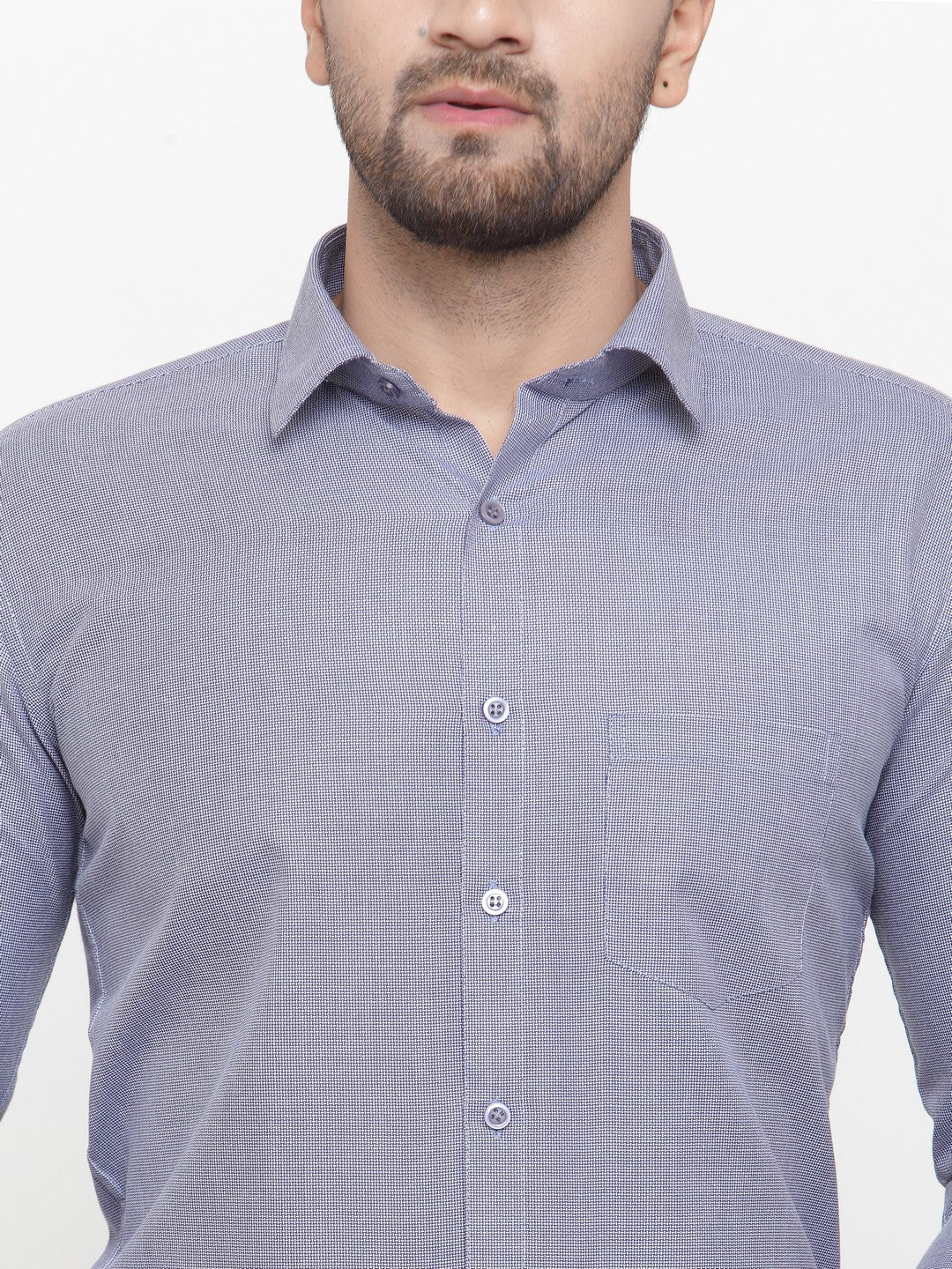 Men's Grey Cotton Geometric Formal Shirts - Taantav