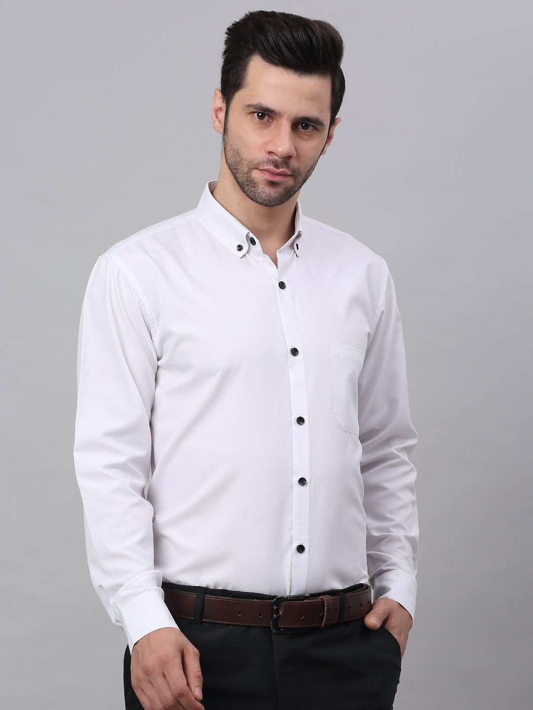 Men's Cotton Solid Button Down Formal Shirts - Taantav