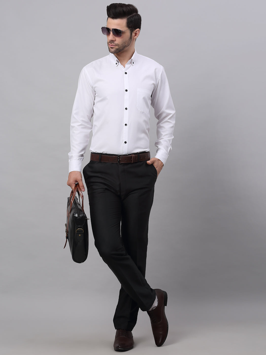 Men's Cotton Solid Button Down Formal Shirts - Taantav