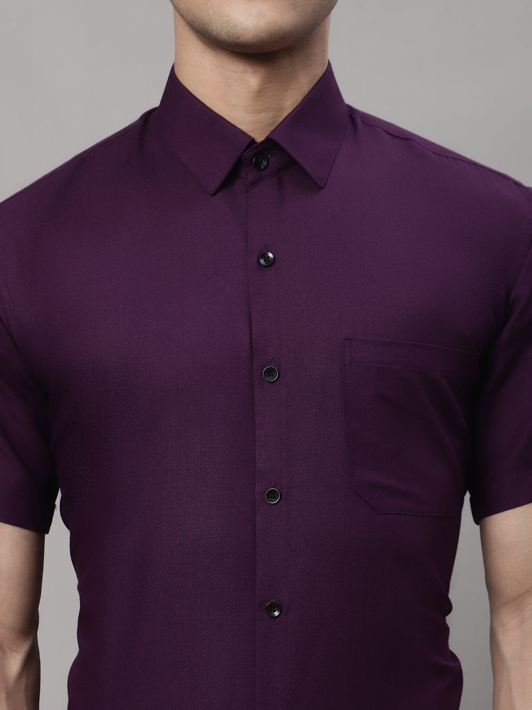 Men's Cotton Half Sleeves Solid Formal Shirts - Taantav