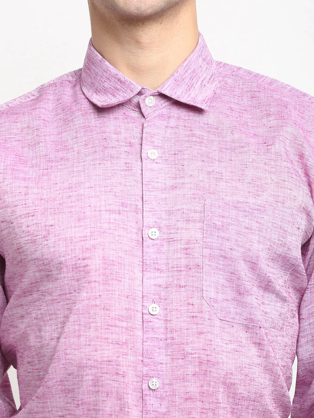 Men's Purple Solid Cotton Formal Shirt - Taantav