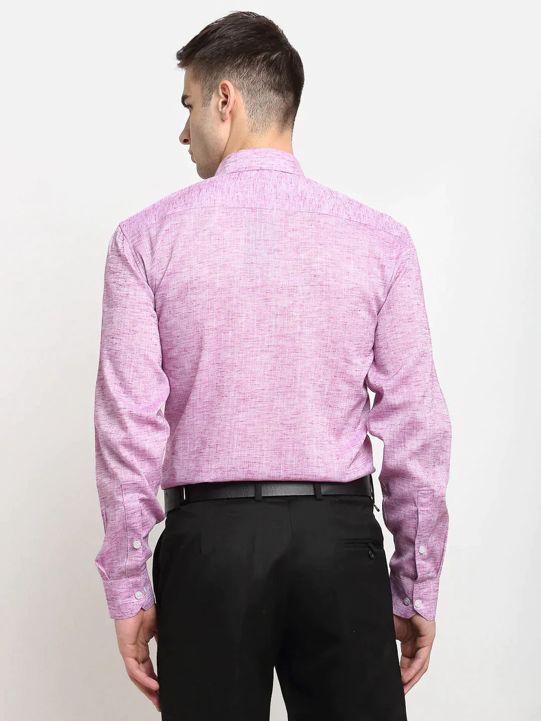 Men's Purple Solid Cotton Formal Shirt - Taantav