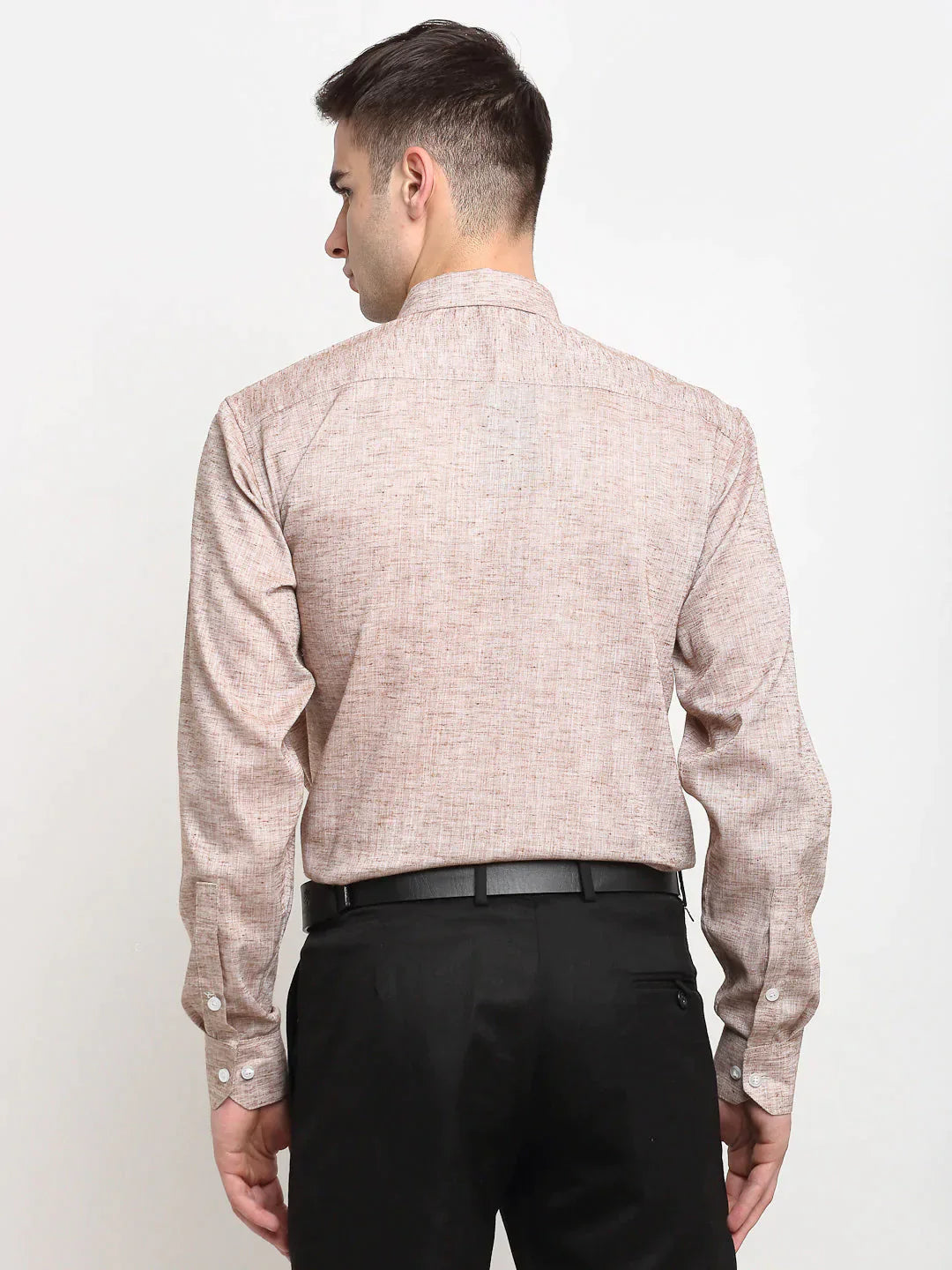 Men's Rust Solid Cotton Formal Shirt - Taantav