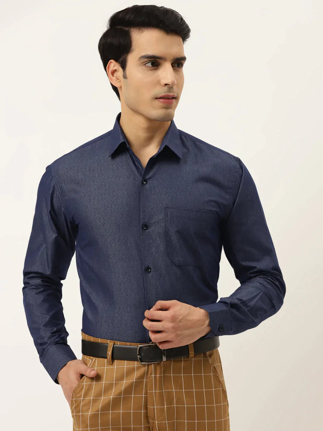 Men's Solid Formal Cotton Shirt - Taantav