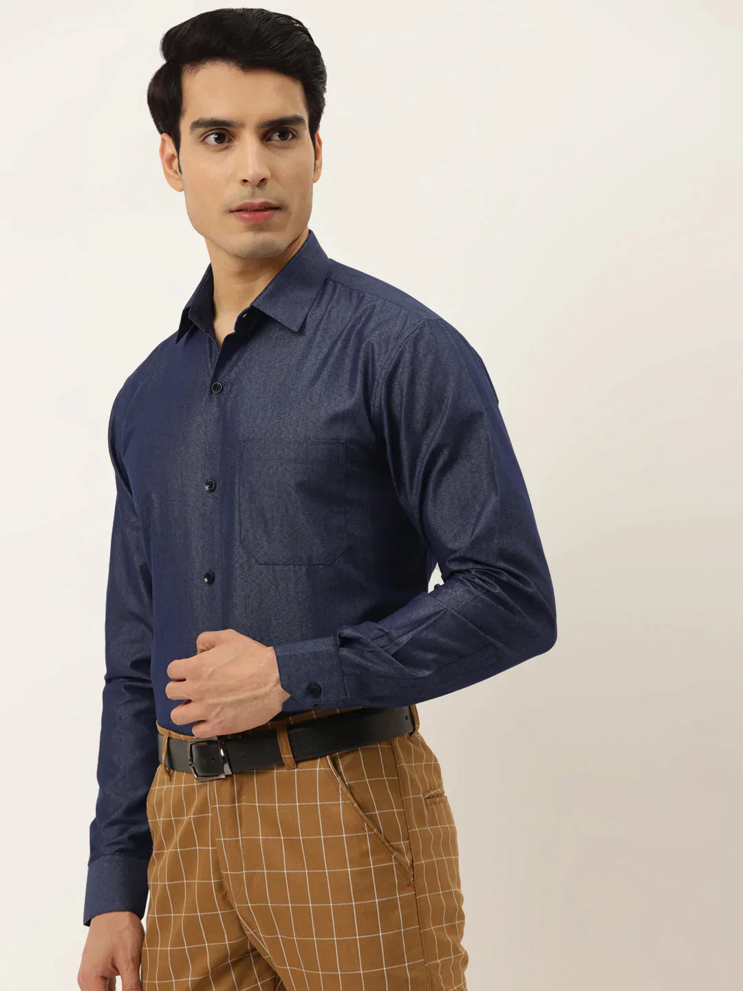 Men's Solid Formal Cotton Shirt - Taantav