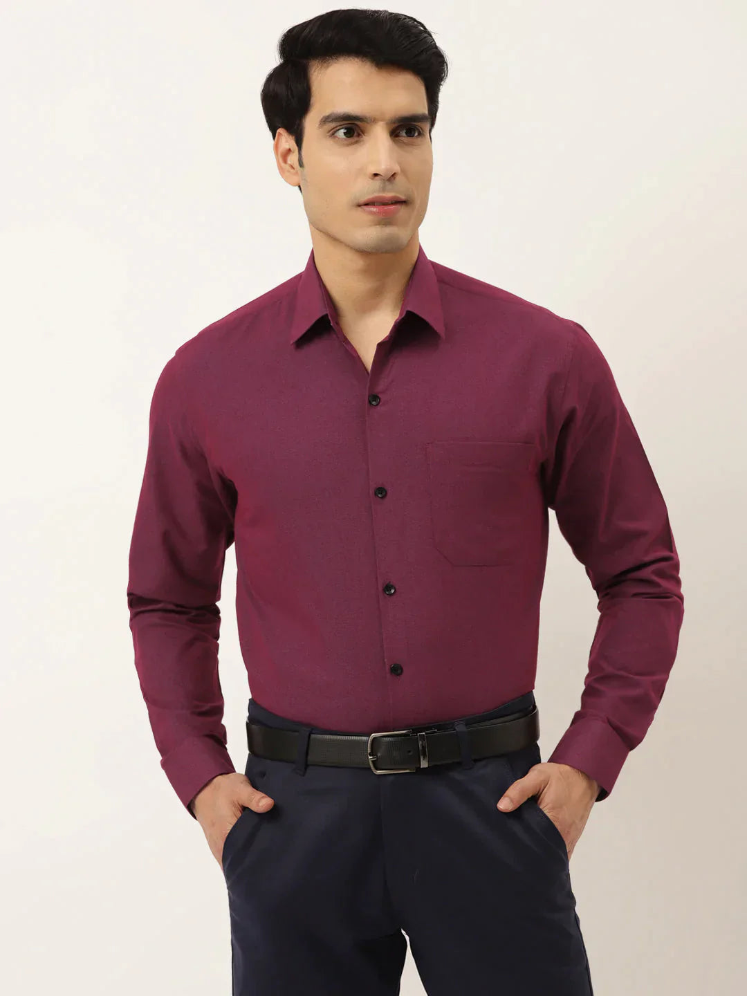 Men's Solid Formal Cotton Shirt - Taantav