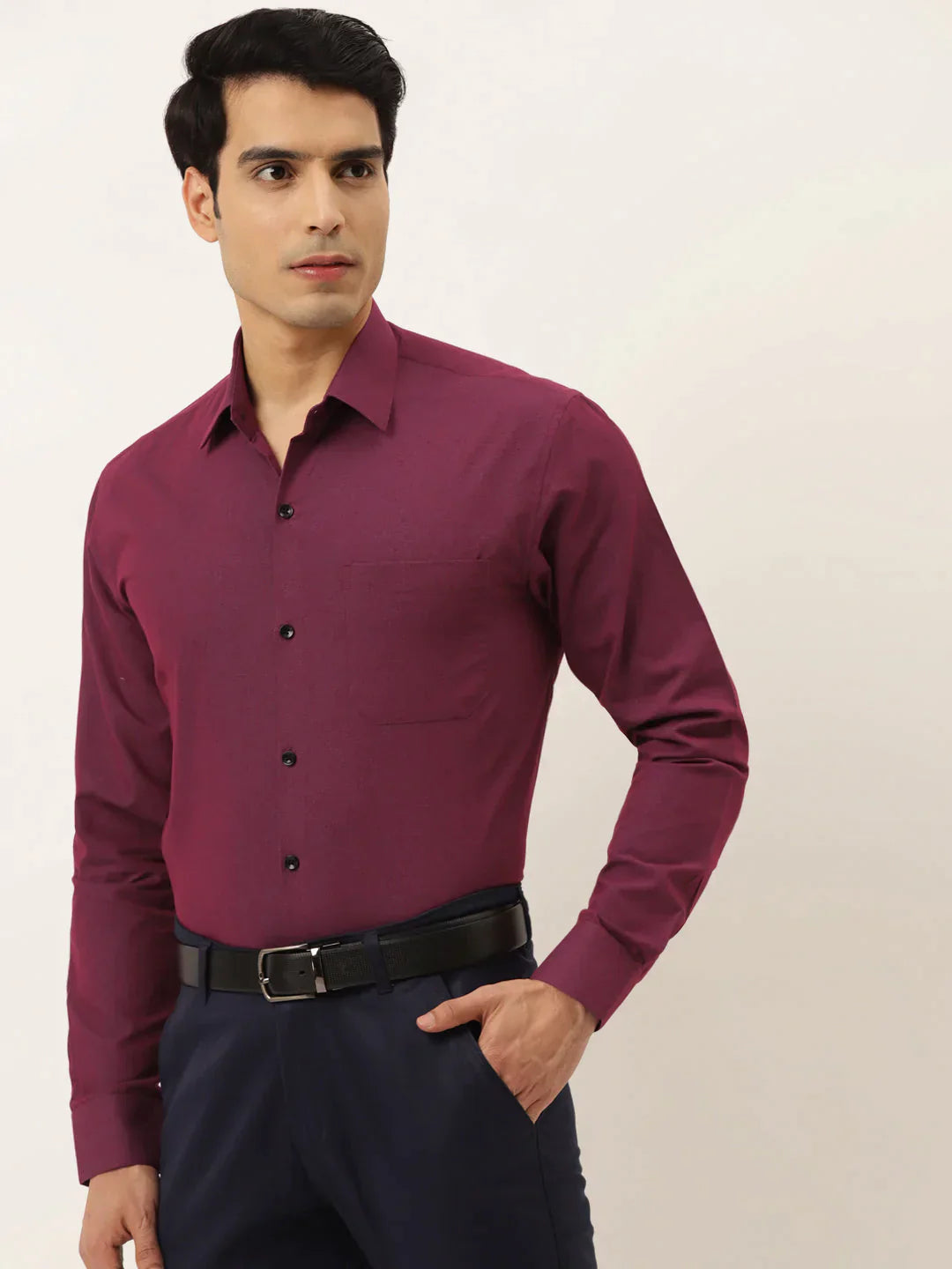 Men's Solid Formal Cotton Shirt - Taantav