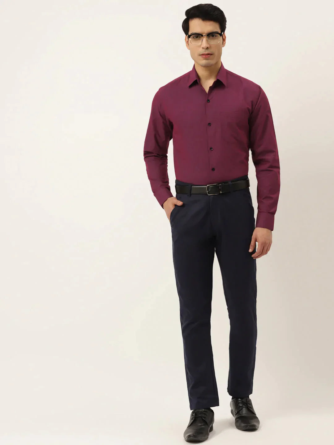 Men's Solid Formal Cotton Shirt - Taantav