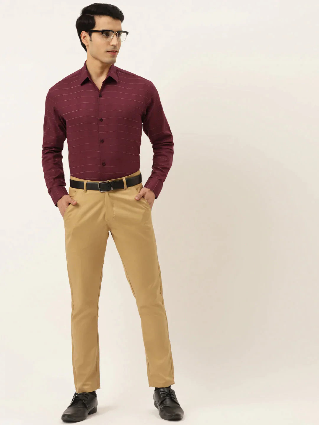 Men's Formal Cotton Horizontal Striped Shirt - Taantav