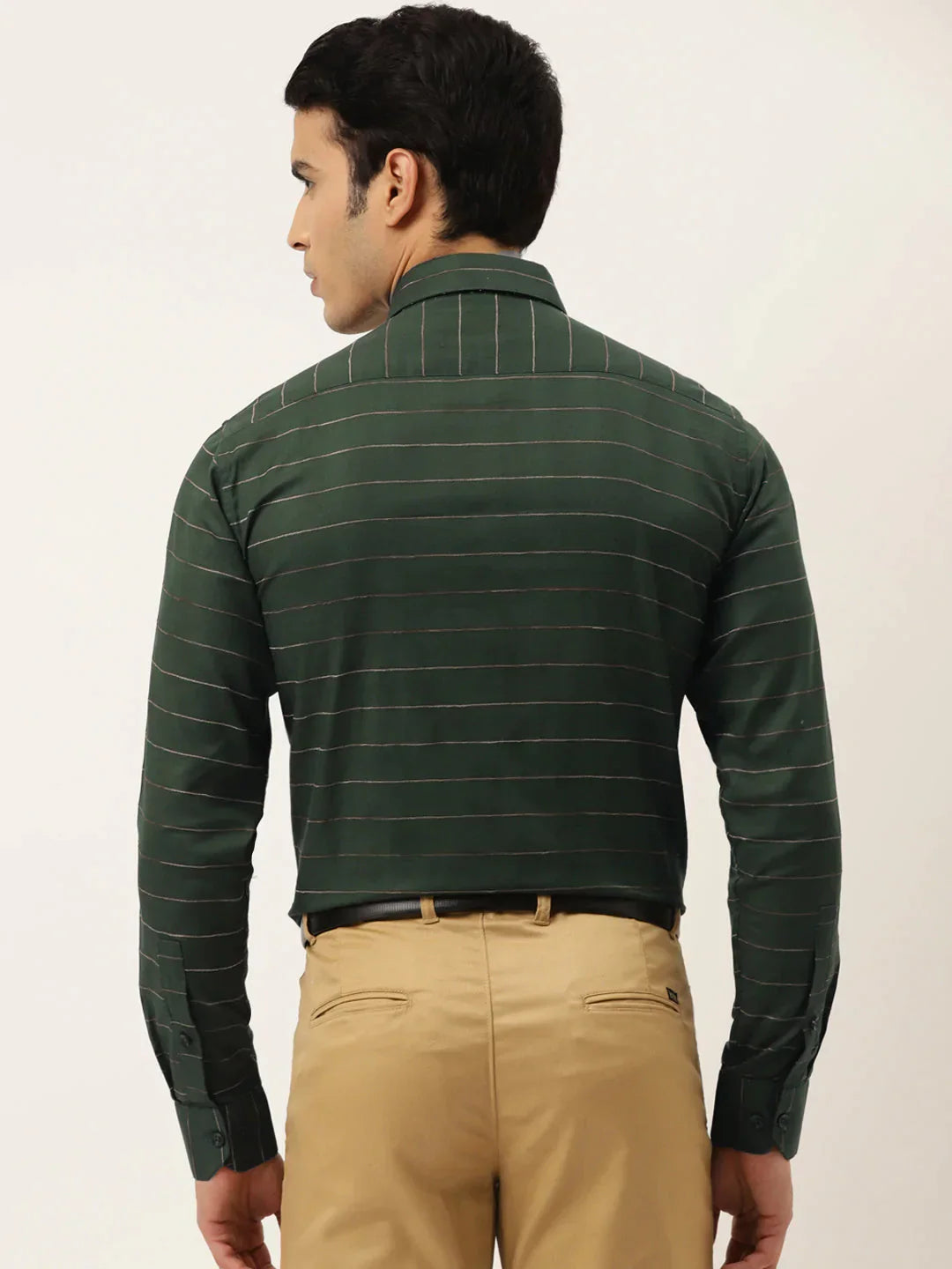 Men's Formal Cotton Horizontal Striped Shirt - Taantav