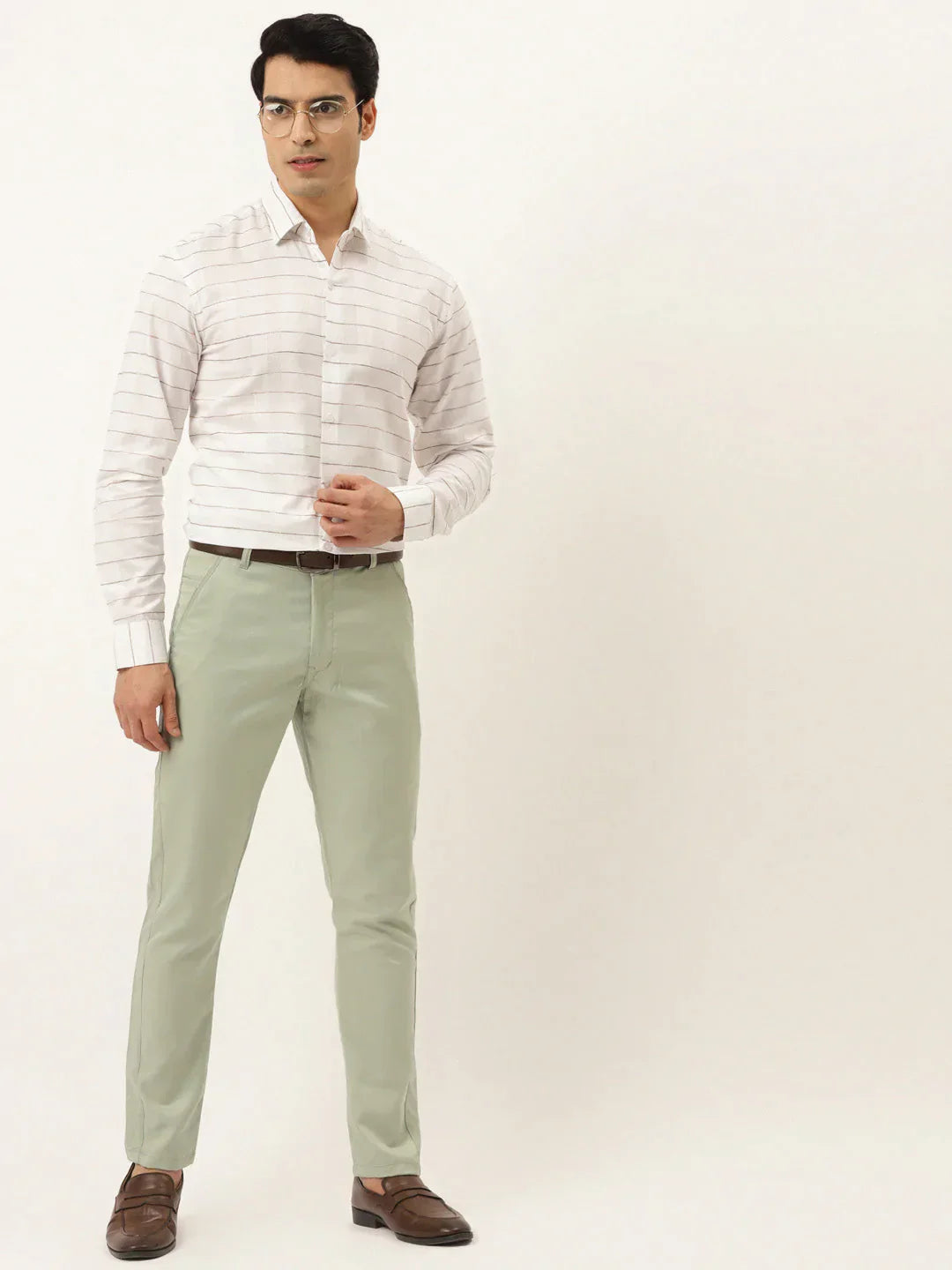 Men's Formal Cotton Horizontal Striped Shirt - Taantav