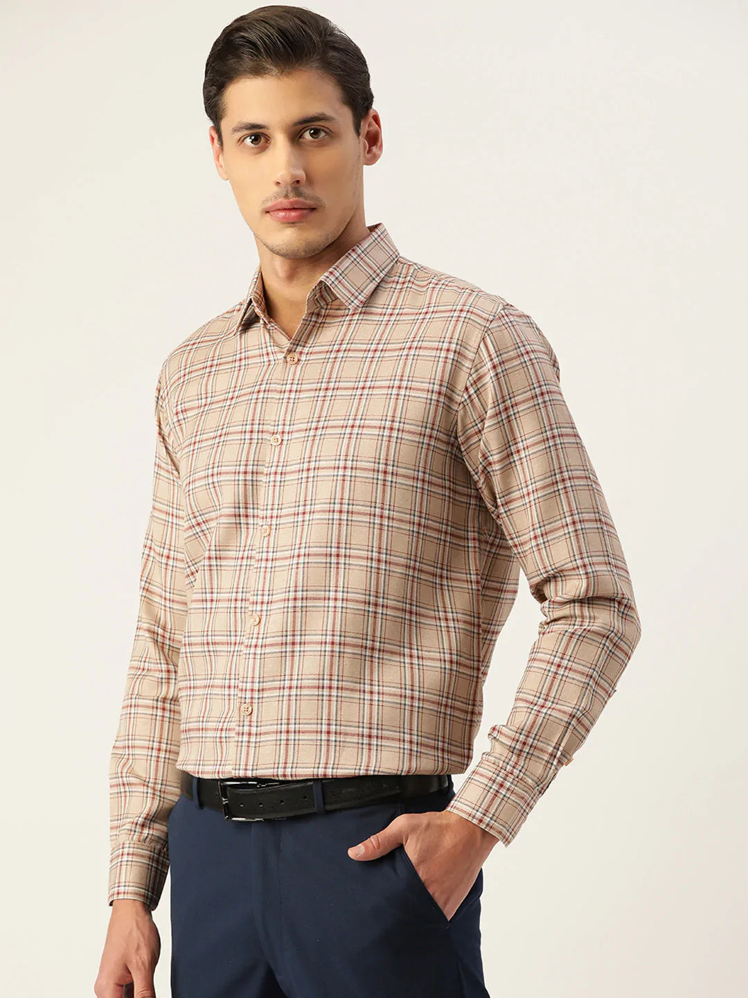 Men's Cotton Checked Formal Shirts - Taantav