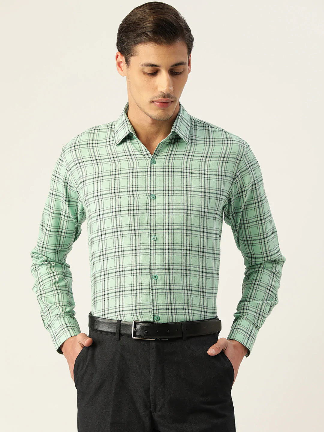 Men's Cotton Checked Formal Shirts - Taantav