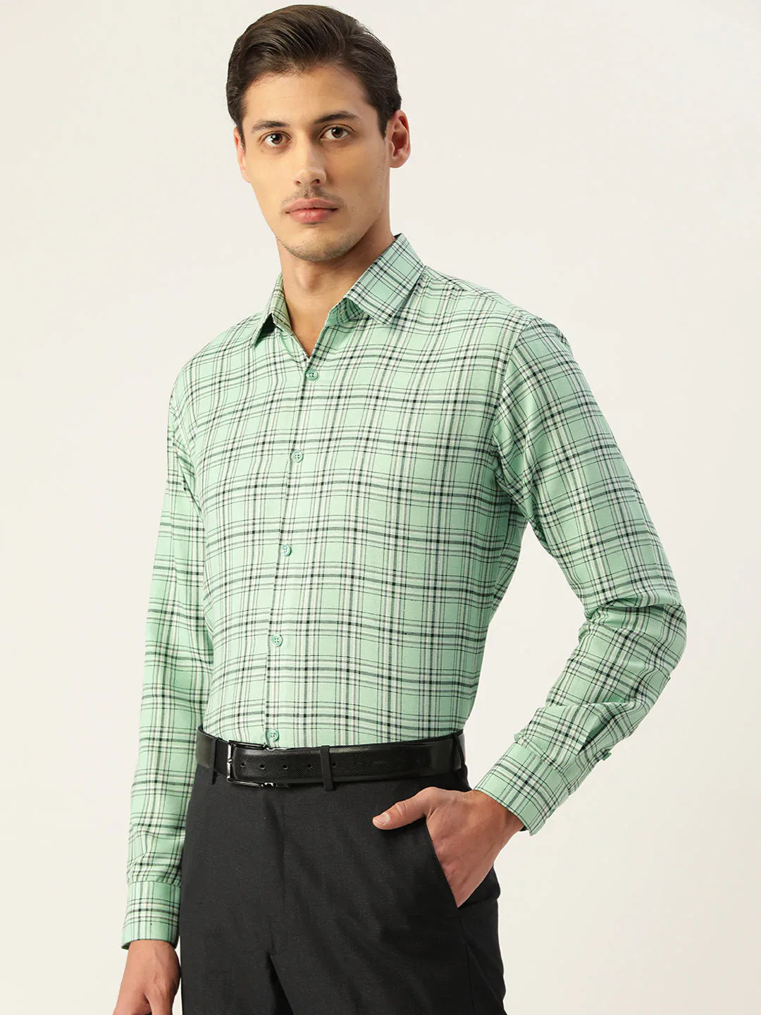 Men's Cotton Checked Formal Shirts - Taantav