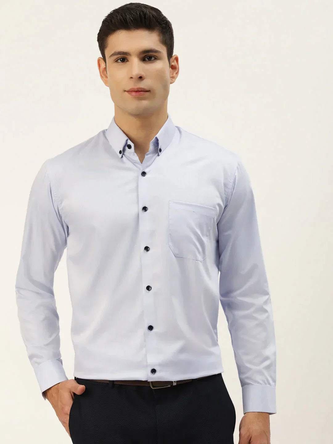 Men's Solid Formal Cotton Shirt - Taantav