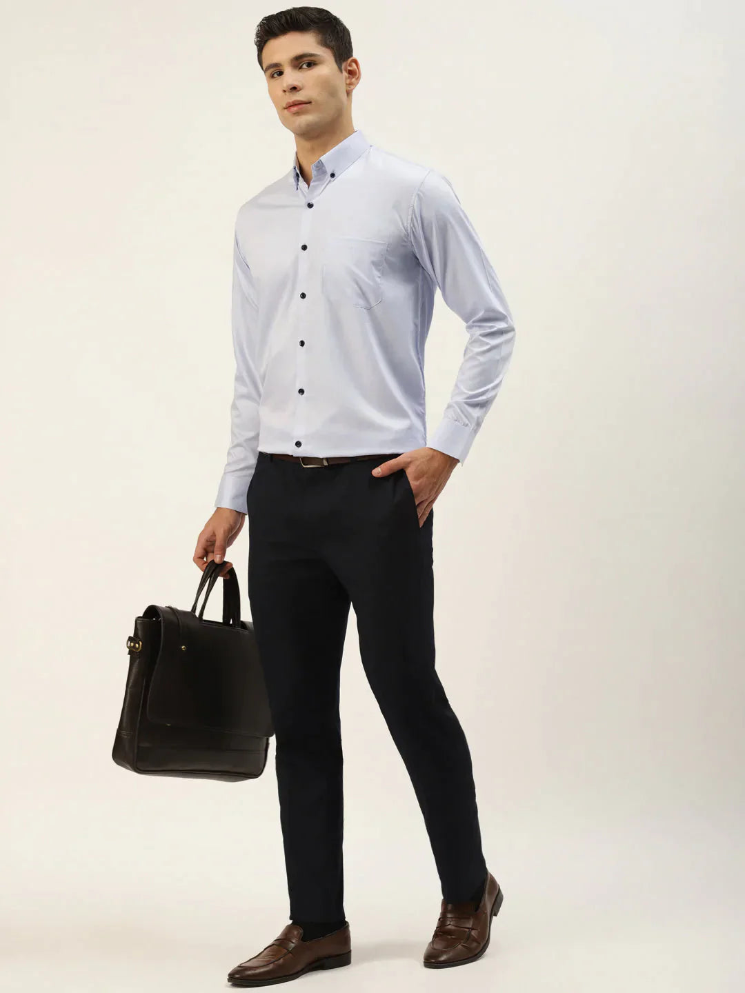 Men's Solid Formal Cotton Shirt - Taantav