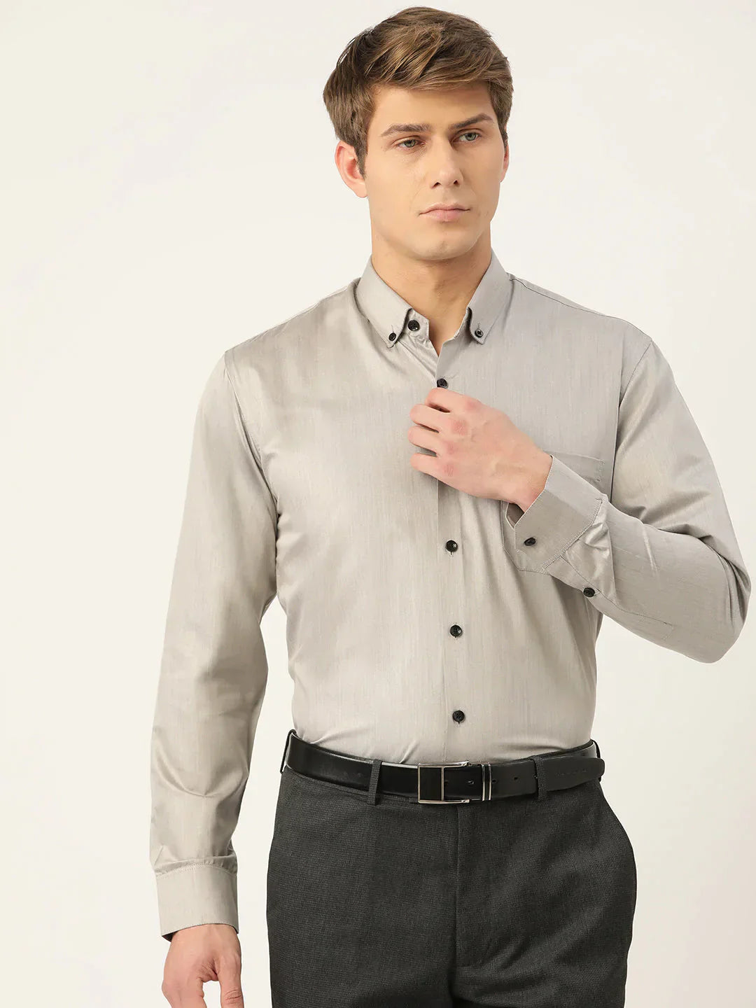 Men's Solid Formal Cotton Shirt - Taantav