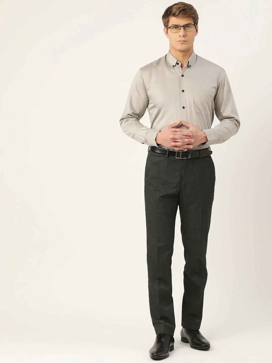 Men's Solid Formal Cotton Shirt - Taantav