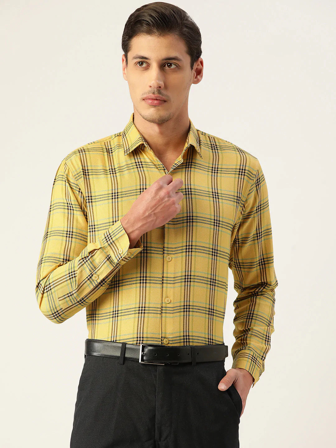 Men's Cotton Checked Formal Shirts - Taantav