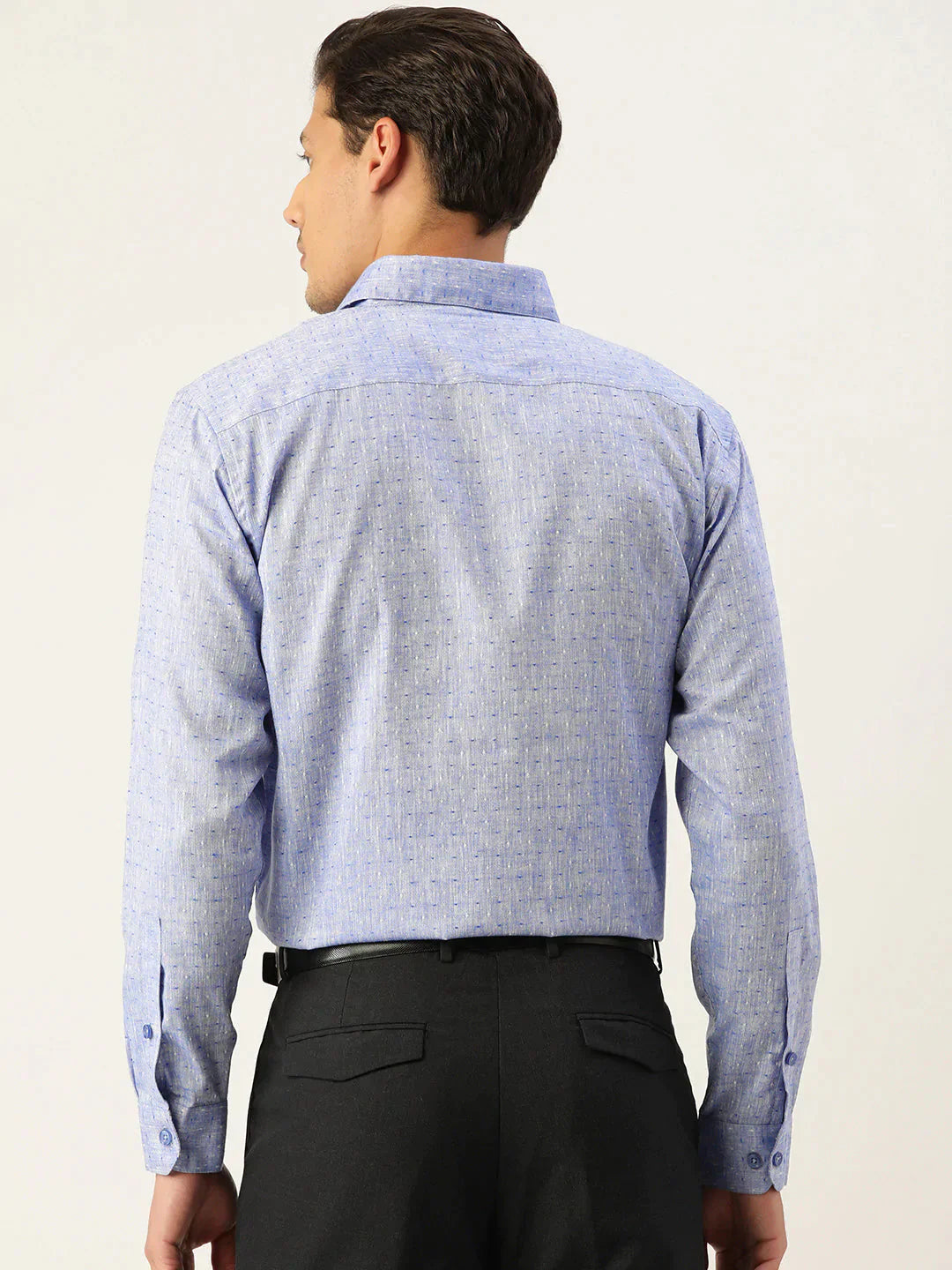 Men's  Linen Cotton Polka Dots Formal Shirts - Taantav