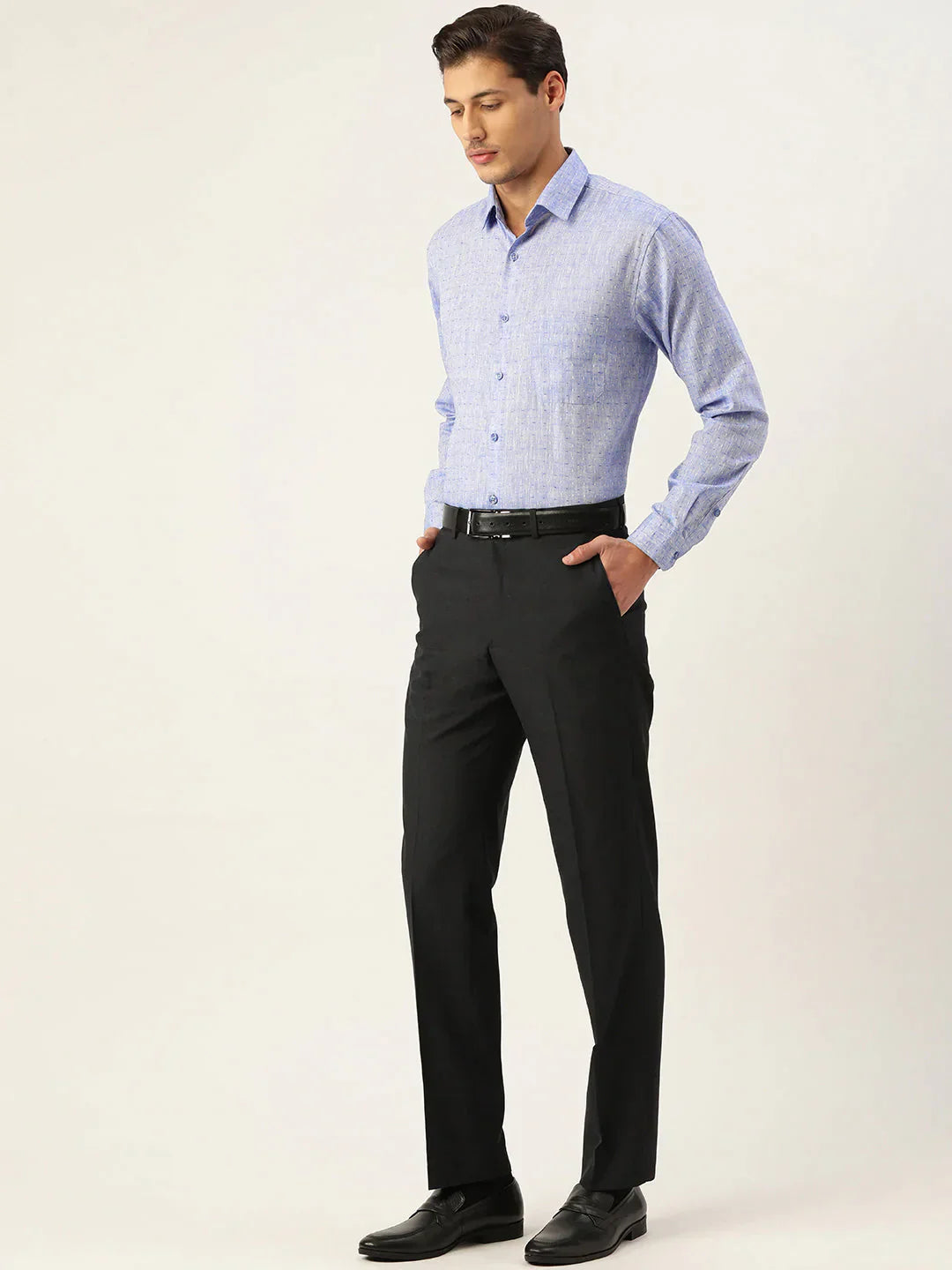 Men's  Linen Cotton Polka Dots Formal Shirts - Taantav