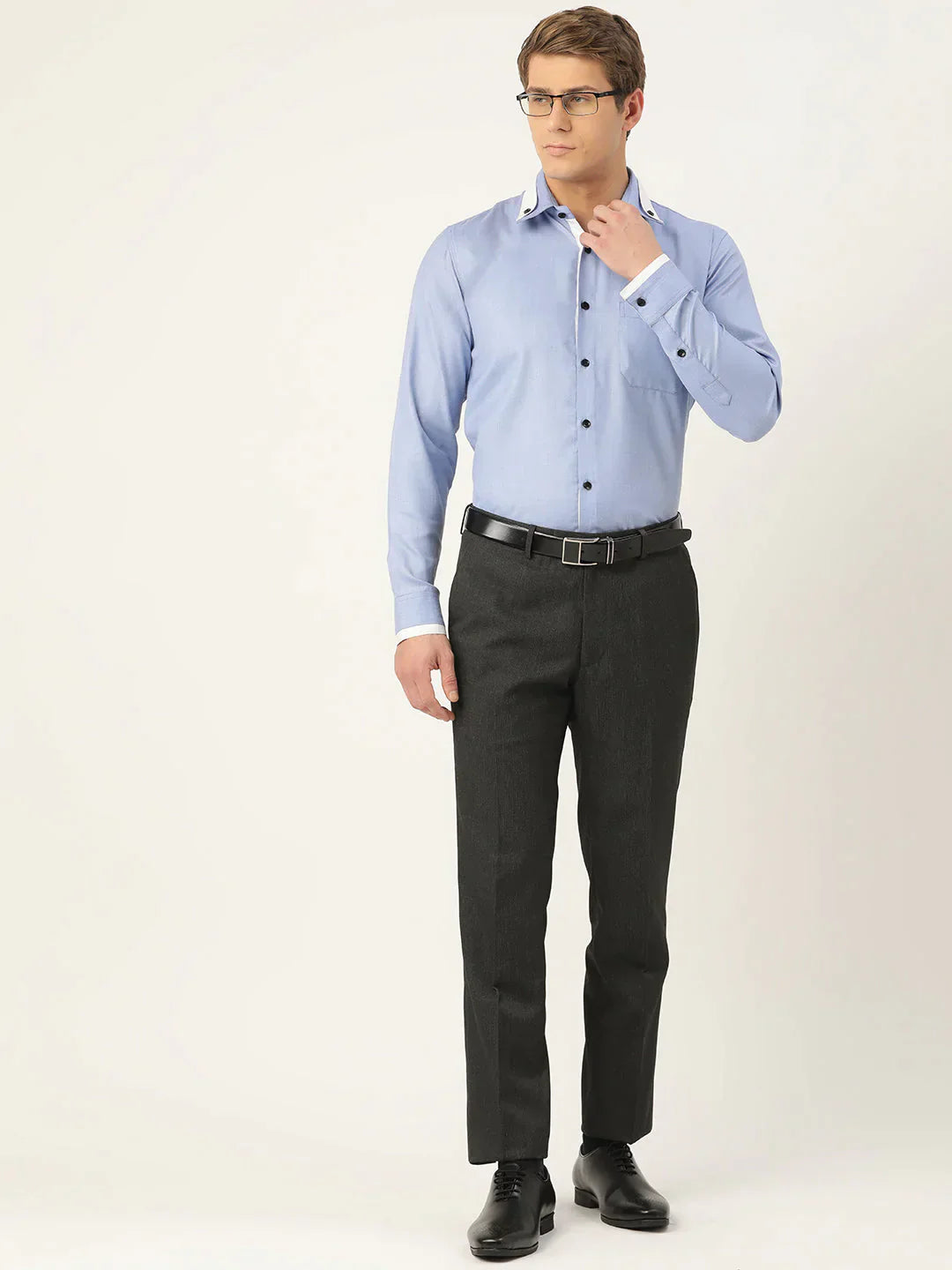 Men's  Cotton Solid Formal Shirts - Taantav