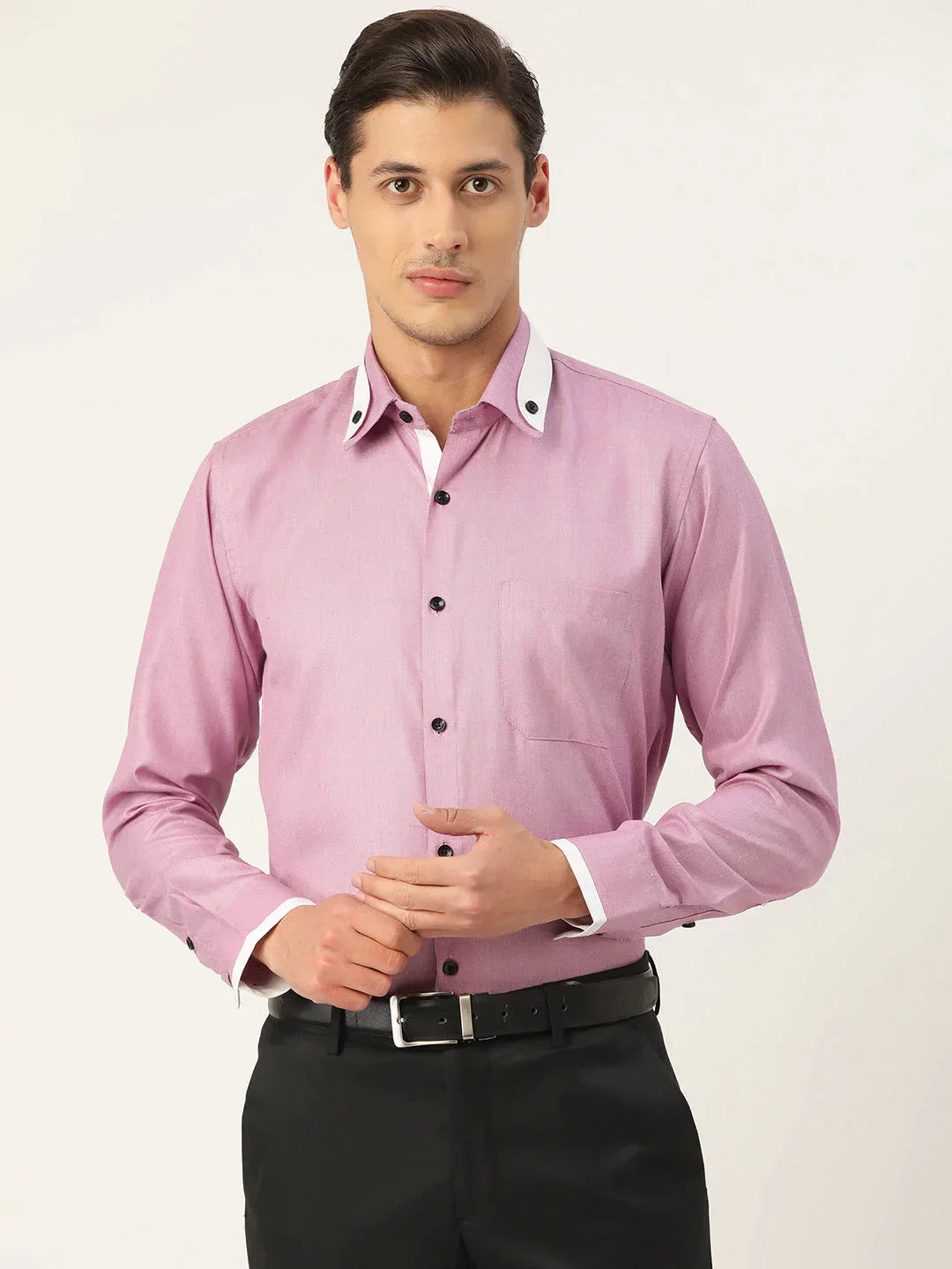 Men's  Cotton Solid Formal Shirts - Taantav