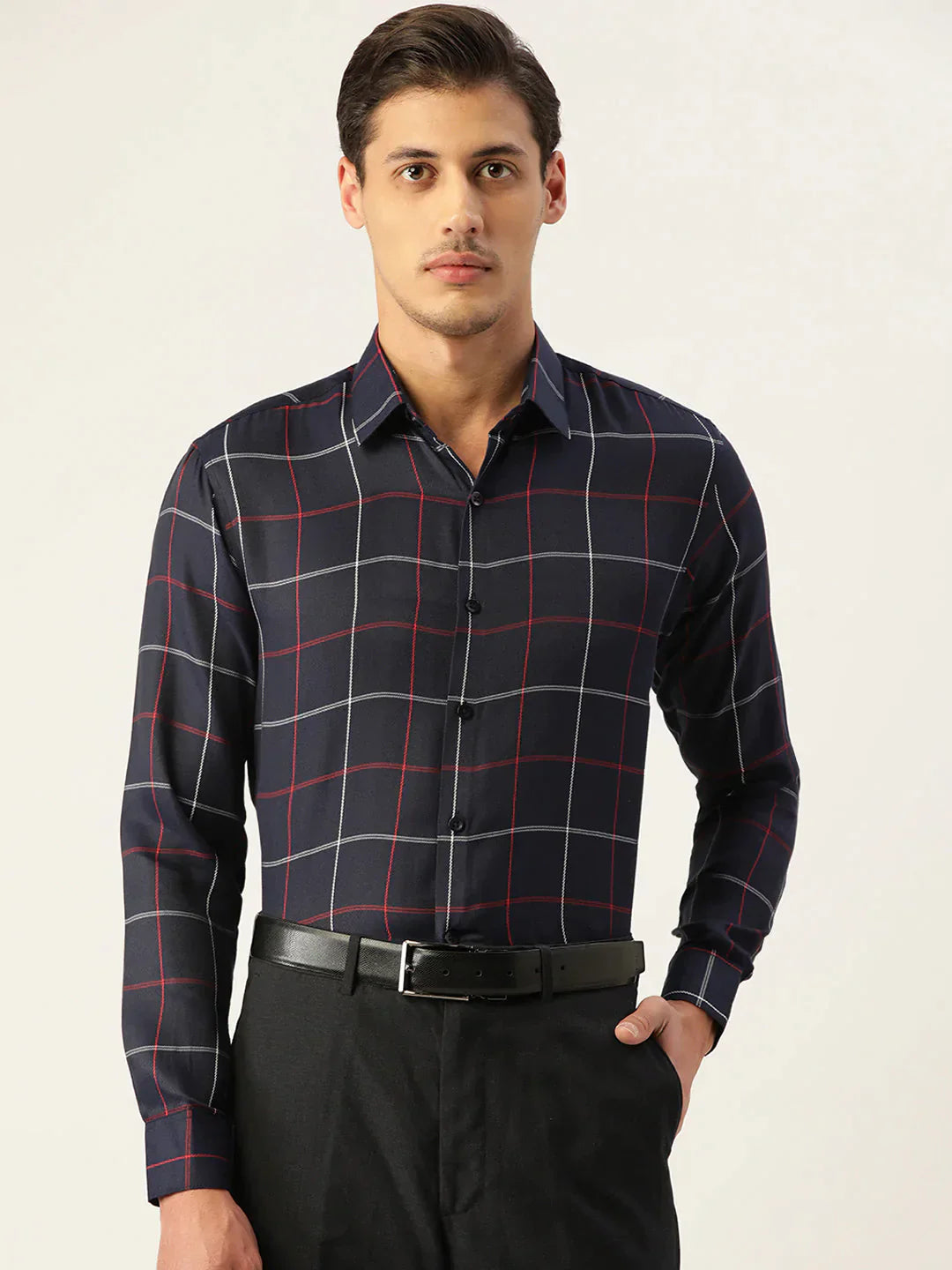 Men's Cotton Checked Formal Shirts - Taantav