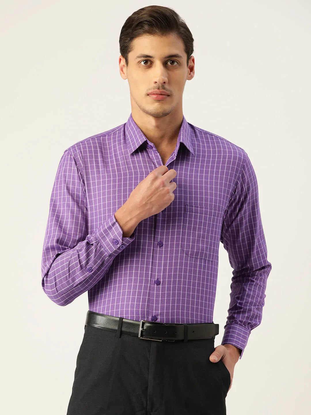 Men's Cotton Checked Formal Shirts - Taantav