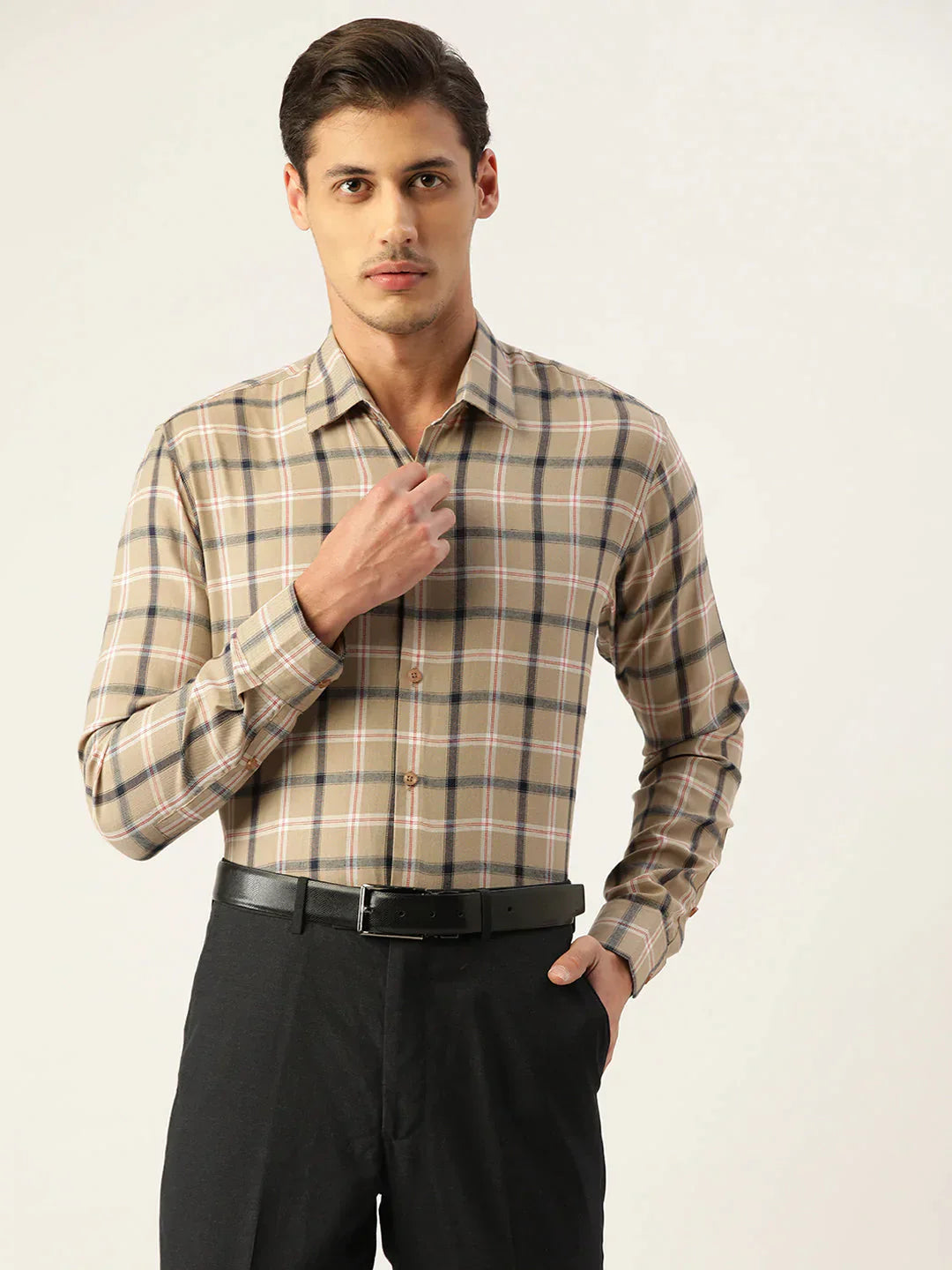 Men's Cotton Checked Formal Shirts - Taantav