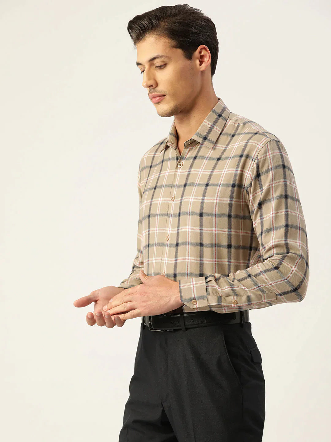 Men's Cotton Checked Formal Shirts - Taantav