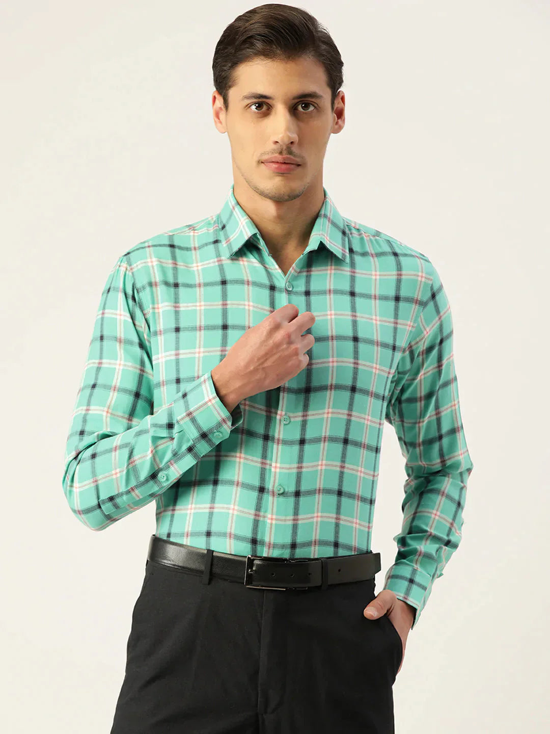 Men's Cotton Checked Formal Shirts - Taantav