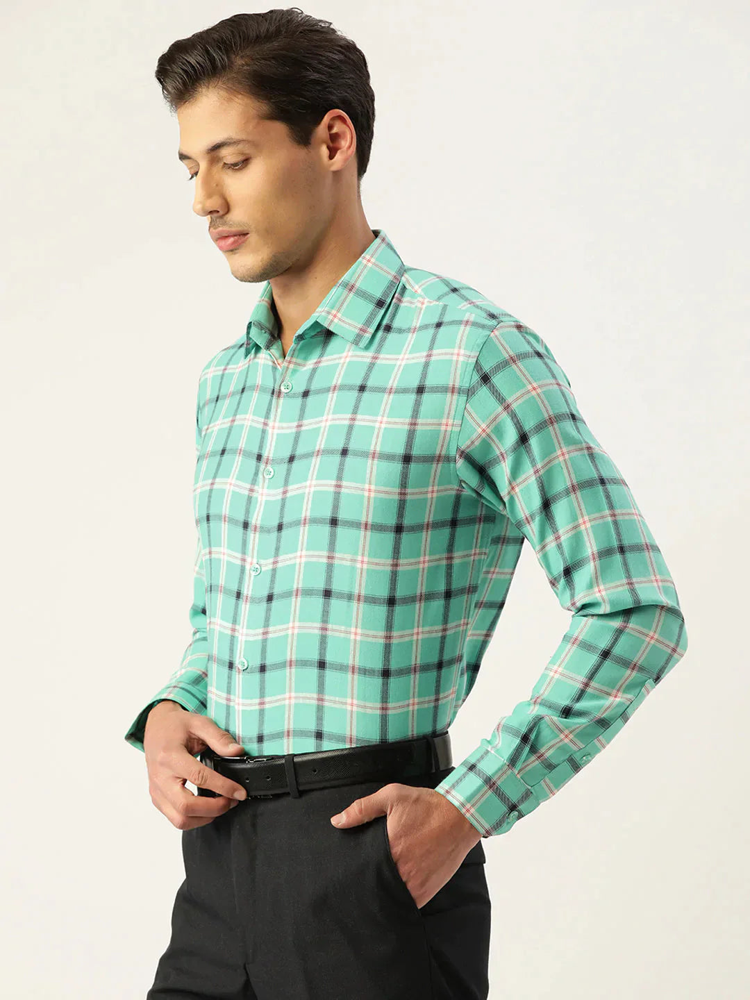 Men's Cotton Checked Formal Shirts - Taantav