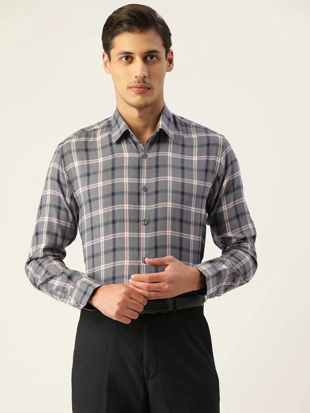 Men's Cotton Checked Formal Shirts - Taantav