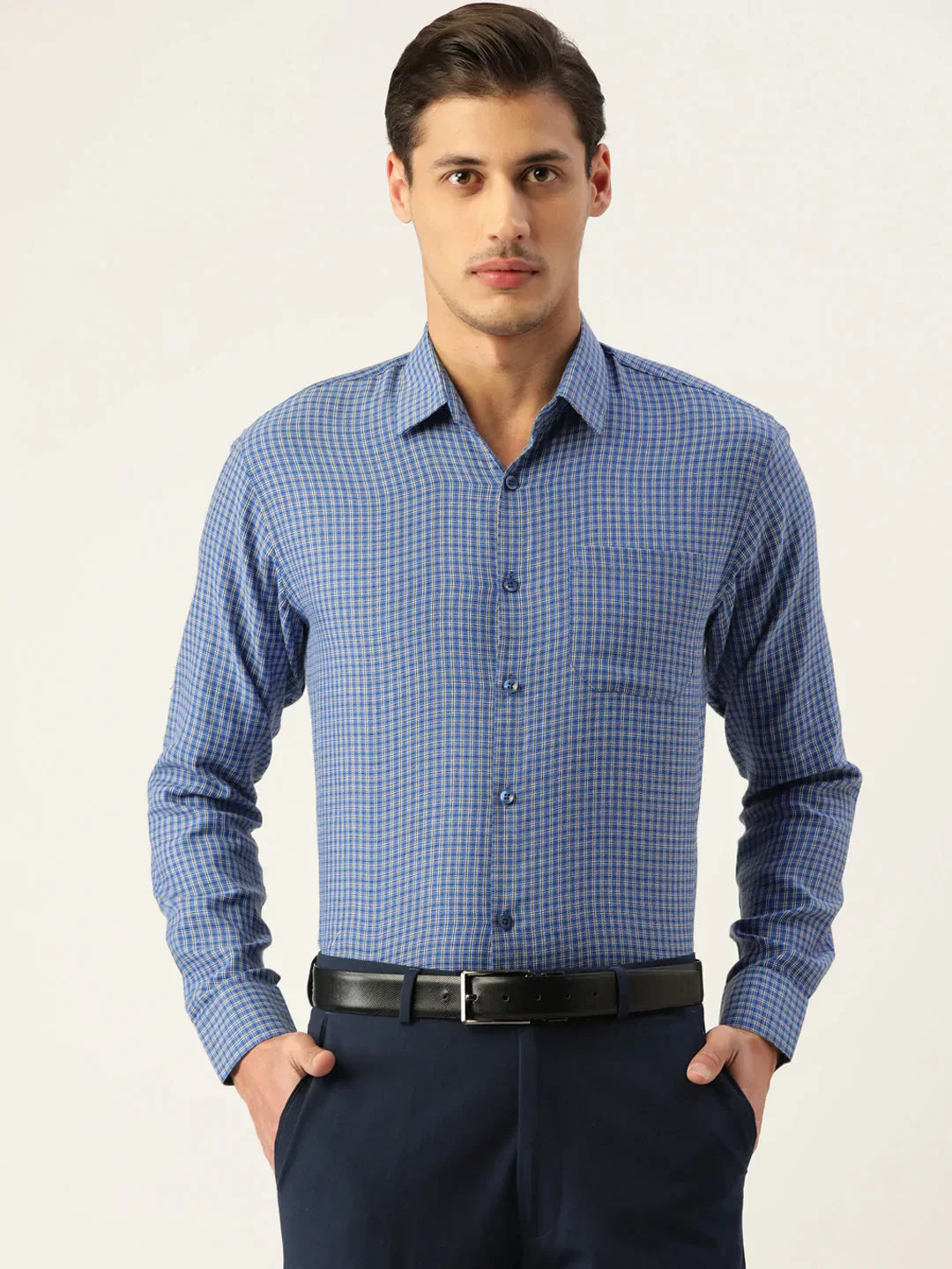 Men's Cotton Checked Formal Shirts - Taantav