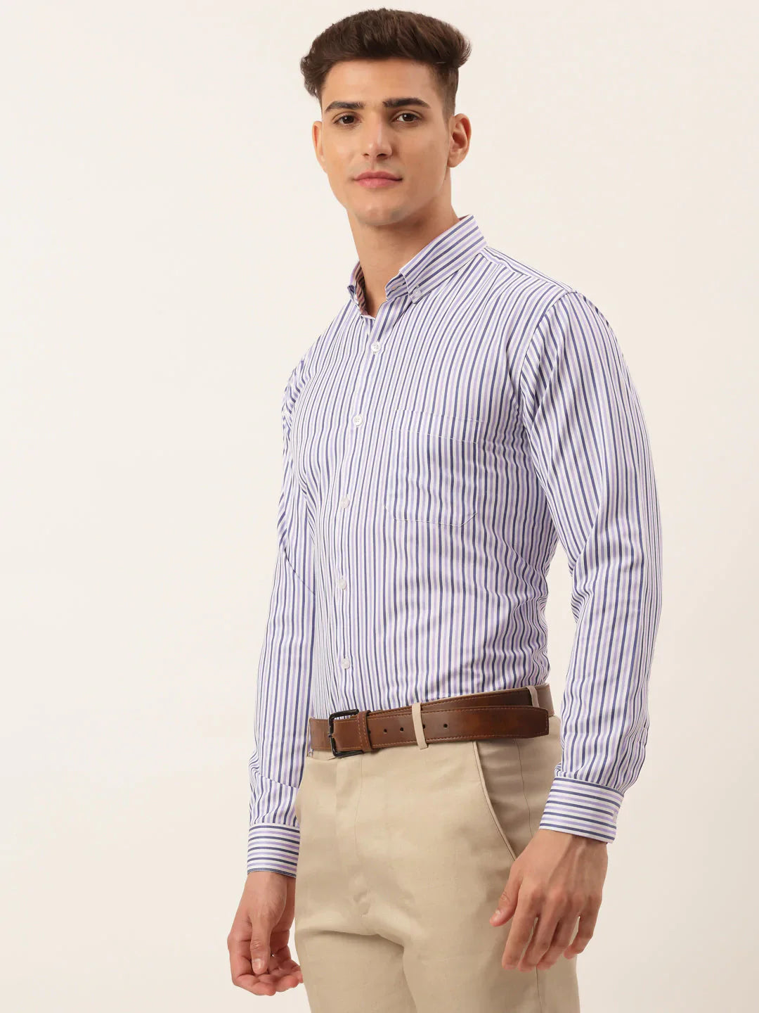 Men's Cotton Checked Button Down Collar Formal Shirts - Taantav