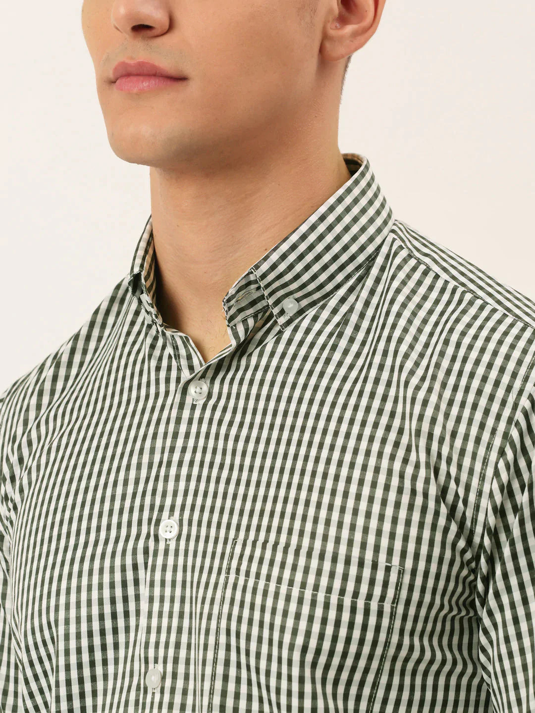 Men's Cotton Checked Button Down Collar Formal Shirts - Taantav