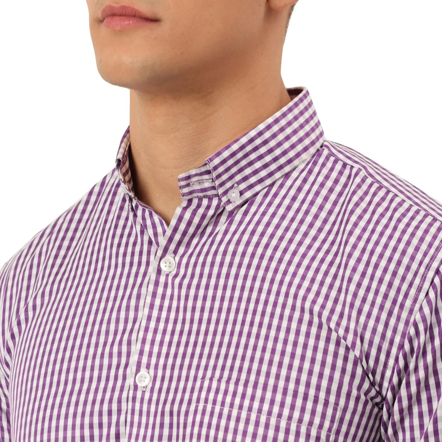 Men's Cotton Checked Button Down Collar Formal Shirts - Taantav