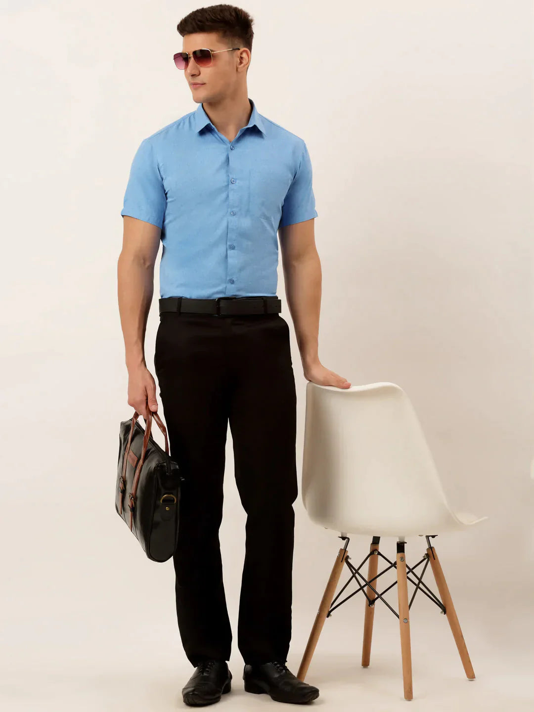 Men's Cotton Solid Half Sleeve Formal Shirts - Taantav