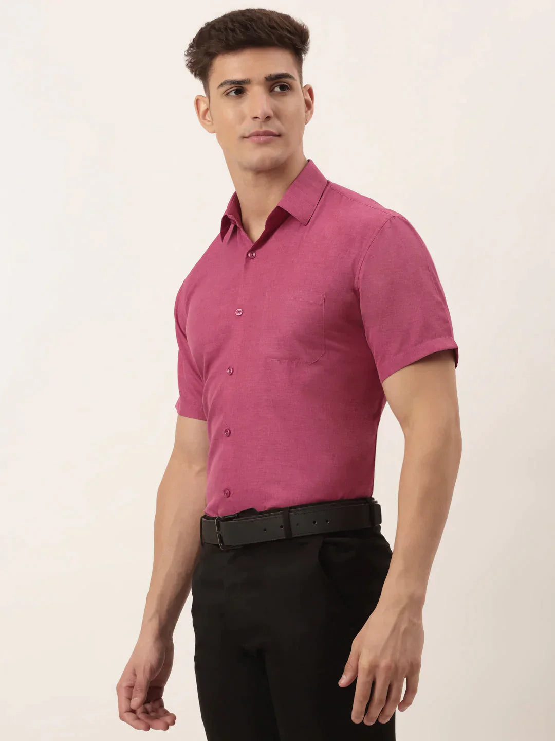 Men's Cotton Solid Half Sleeve Formal Shirts - Taantav