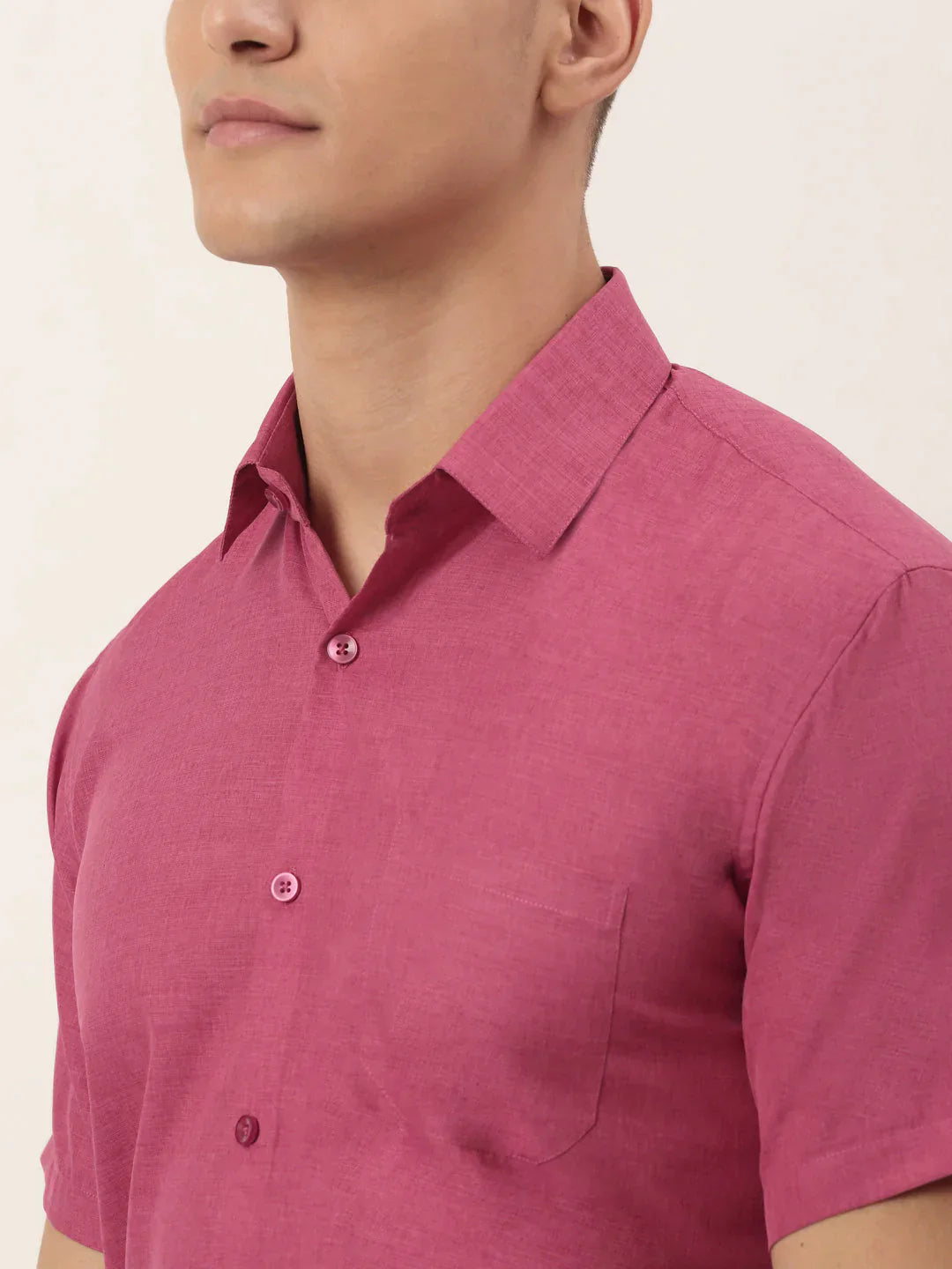 Men's Cotton Solid Half Sleeve Formal Shirts - Taantav