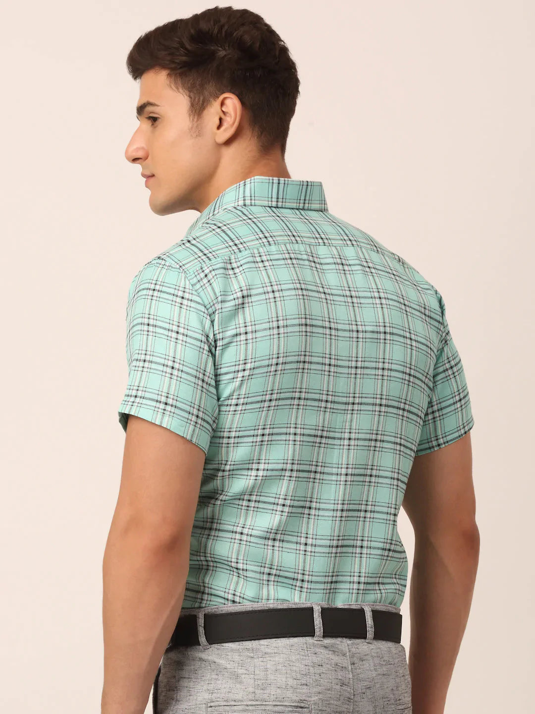 Men's Cotton Checked Half Sleeve Formal Shirts - Taantav