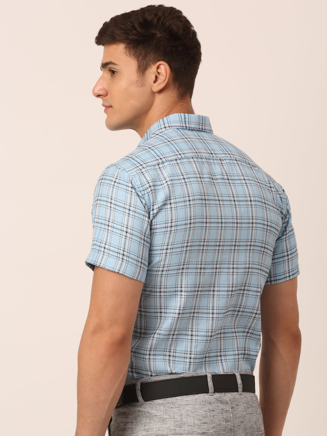 Men's Cotton Checked Half Sleeves Formal Shirts - Taantav