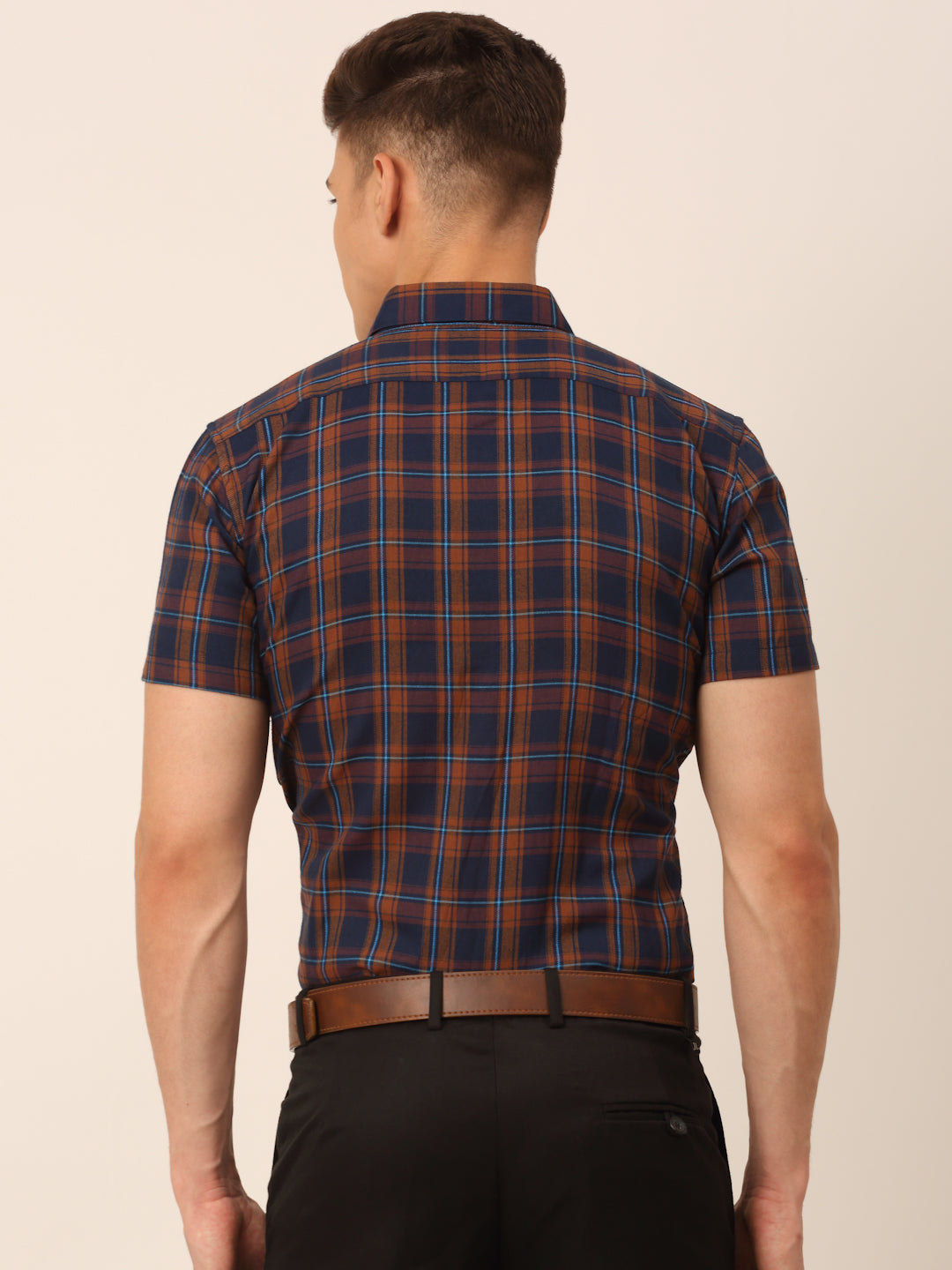 Men's Cotton Checked Half Sleeves Formal Shirts - Taantav